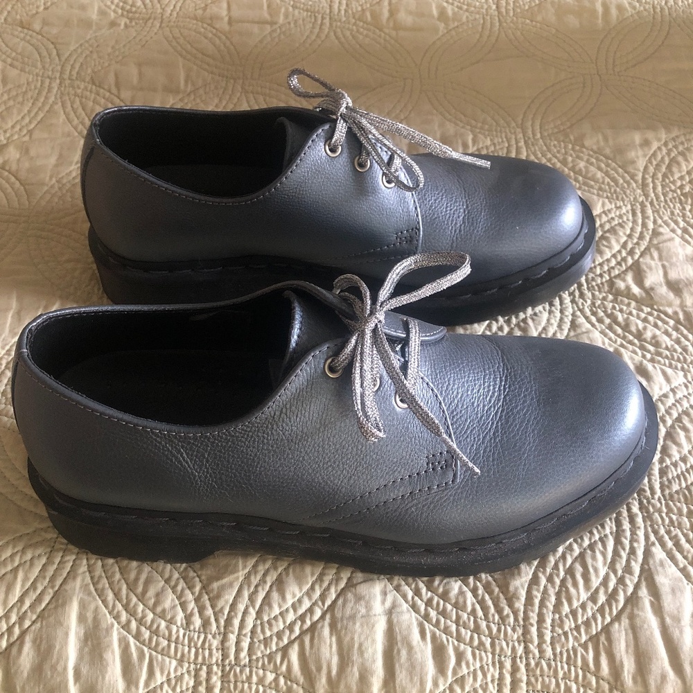 Dr. Martens Original 1461 Oxford Metallic Virginia Gun Metal shoes